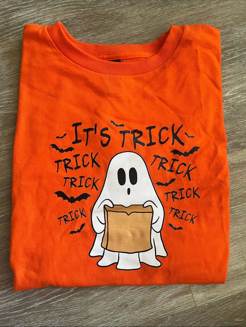 Orange Halloween Ghost Graphic Tee
